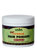 Madina Herbal Hair Pomade Cream 4 oz jar with herbal botanicals and vitamin E for dry and damaged hair.