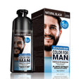 Natural Long Lasting Permanent Beard Dye Shampoo 200ml bottle for black beard and hair coloring.