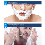 Natural Long Lasting Beard Dye Shampoo application on dry beard for even black color coverage and blending.