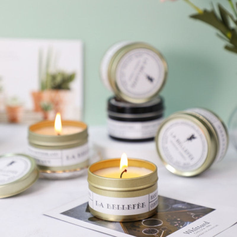 Natural soybean wax scented candle in jar form for bedroom fragrance, mood setting, and soothing aromatherapy use.