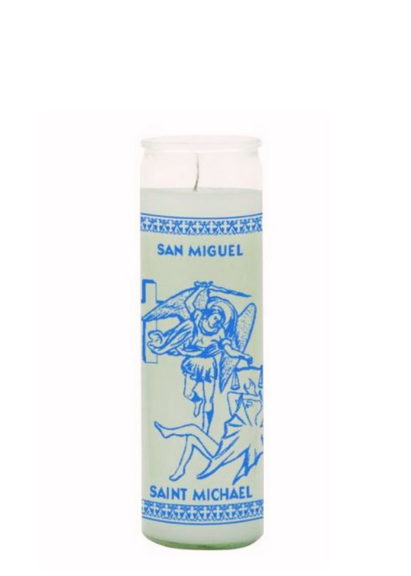 Saint Peter red 7-day candle in glass jar for faith, prayer, and devotional use.