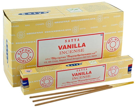 Satya Vanilla Incense Sticks - warm sweet vanilla fragrance