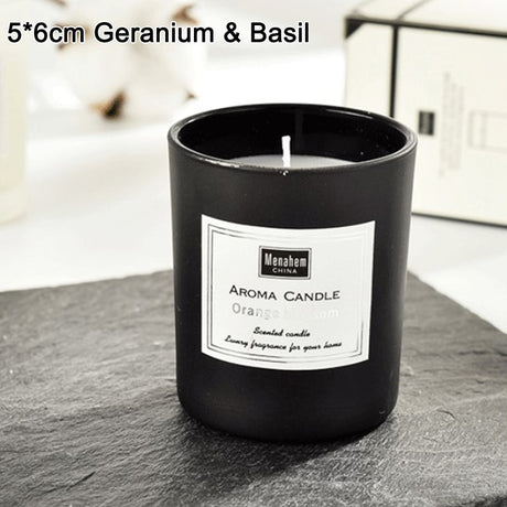 Scented candle jars with smokeless burn for relaxation, self-care routines, and soft ambient fragrance use.