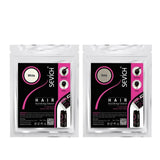 Sevich 100g Hair Building Fibers refill pack size comparison showing large quantity for extended use.