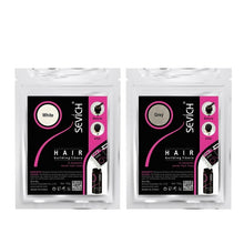 Sevich 100g Hair Building Fibers refill pack size comparison showing large quantity for extended use.