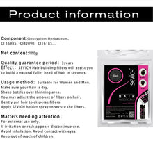 Sevich 100g Hair Building Fibers covering bald spot and thinning area on scalp for fuller-looking hair.