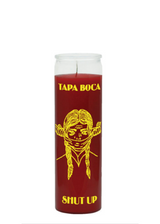 apa Boca Shut Up red 7-day candle for blocking negativity, silencing gossip, and spiritual protection work.