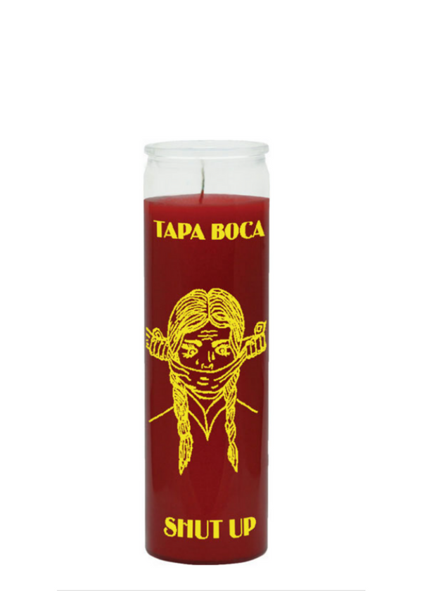 apa Boca Shut Up red 7-day candle for blocking negativity, silencing gossip, and spiritual protection work.