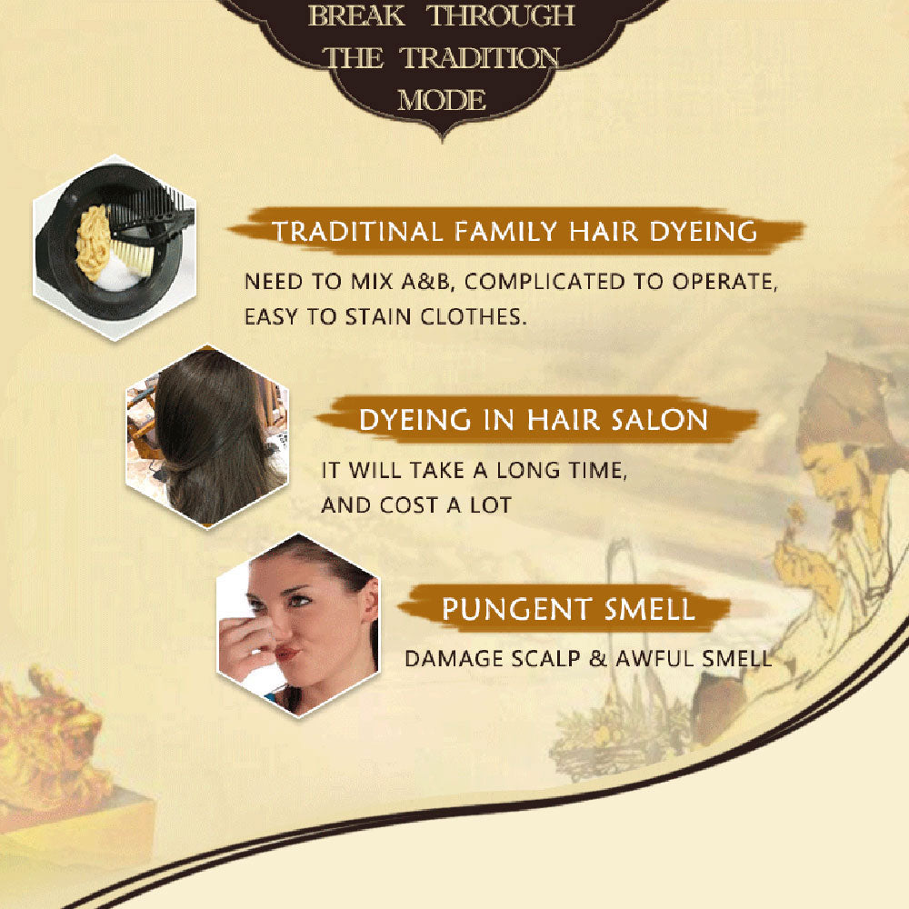 500ml 3 In 1 Black Hair Color Shampoo application on hair showing rich lather.