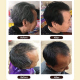 500ml 3 In 1 Black Hair Color Shampoo showing gray hair coverage result.