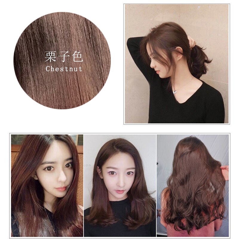 500ml 3 In 1 Black Hair Color Shampoo result showing rich jet-black shiny hair.