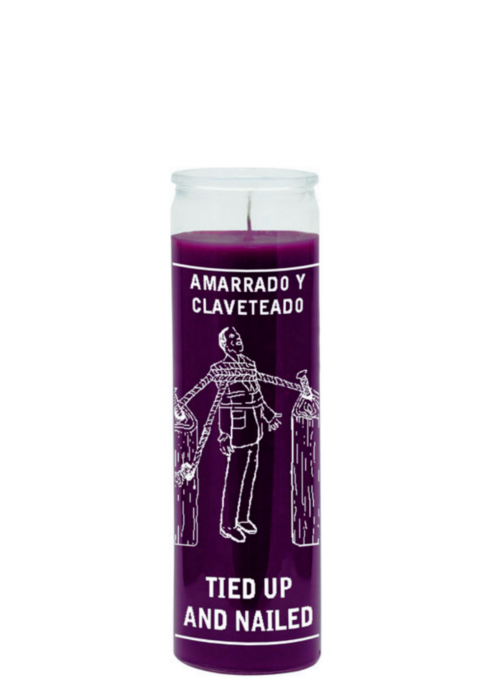 Tied Up & Down purple 1 color 7-day candle in a glass jar for spiritual work, ritual focus, and devotional candle burning.
