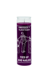 Tied Up & Down purple 1 color 7-day candle in a glass jar for spiritual work, ritual focus, and devotional candle burning.