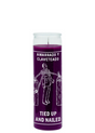 Tied Up & Down purple 1 color 7-day candle in a glass jar for spiritual work, ritual focus, and devotional candle burning.