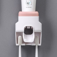 Wall Mount Automatic Toothpaste Dispenser in sleek white design for modern bathroom decor and organization.