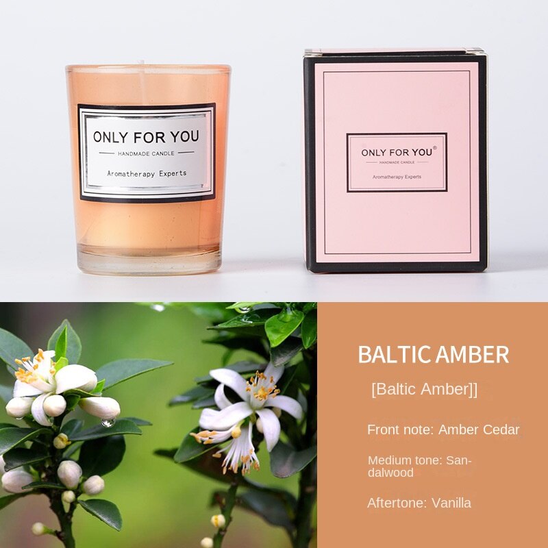 Wellness aromatherapy candle in glass jar for calming fragrance, self-care rituals, and indoor relaxation.