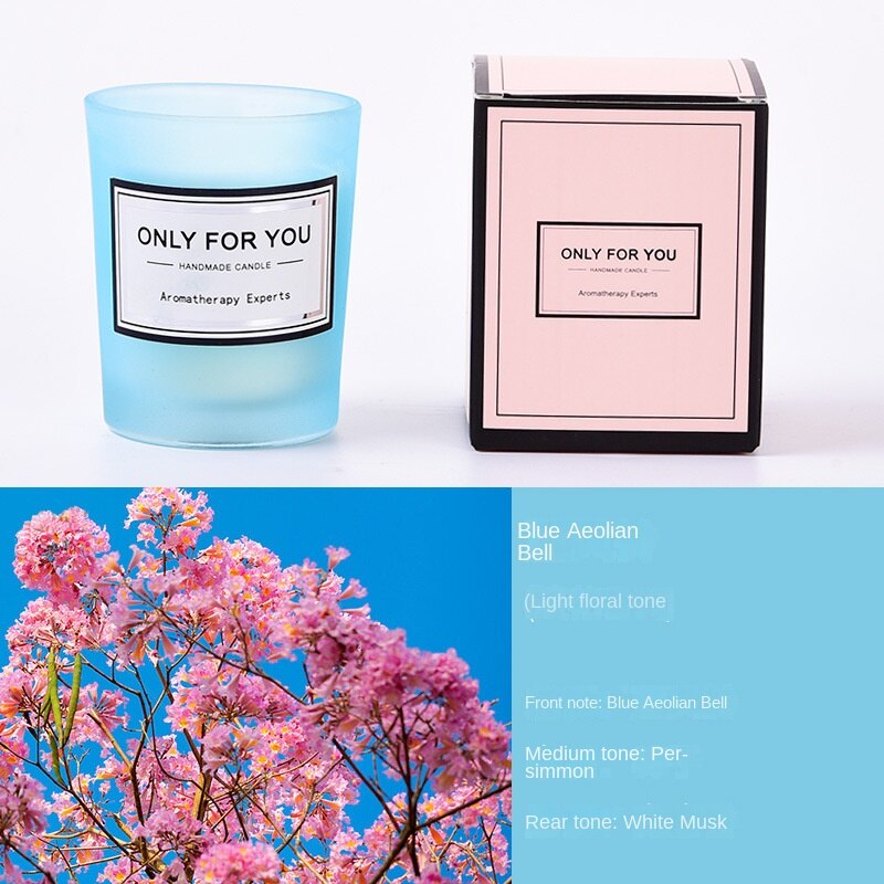 Wellness candle in glass jar for aromatherapy sessions, stress relief, and peaceful self-care moments.