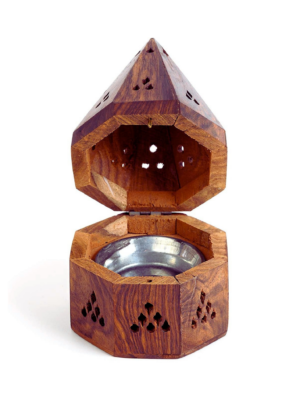 5 Inch Temple Wooden Charcoal/Cone Burner