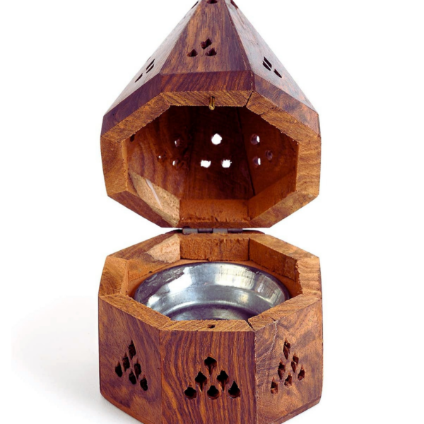 5 Inch Temple Wooden Charcoal/Cone Burner