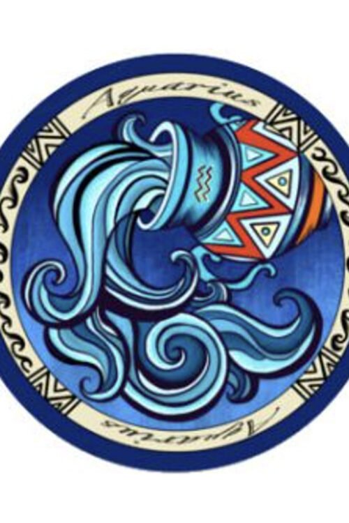 Zodiac Aquarius Sticker 3″