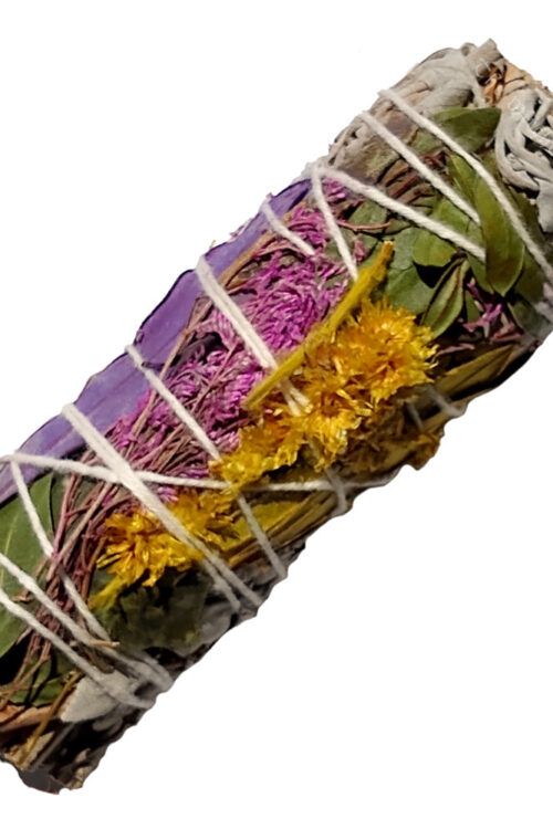 White Sage with Calendula Floral Flowers Smudge Stick 3-4″