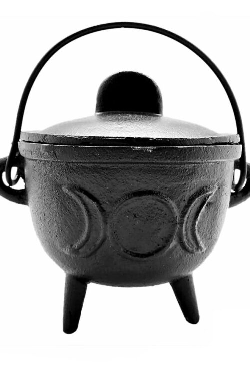 Cast Iron Cauldron – Triple Moon 4.5″