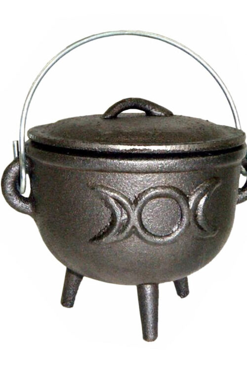 Cast Iron Cauldron – Triple Moon 4 1/2″