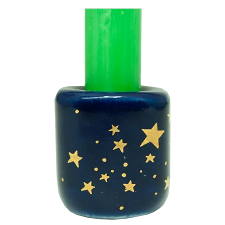 Chime Candle Holder - Blue with Gold Stars