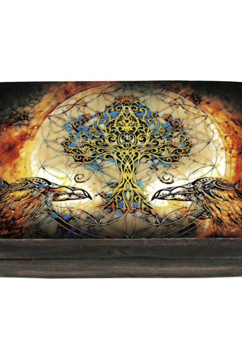 Tree of Life with Crows Wooden Box 4″ x 6″