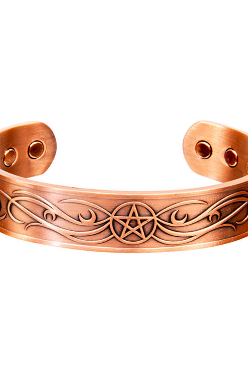 Magnetic Copper Bracelet – Pentacle – Antique Copper