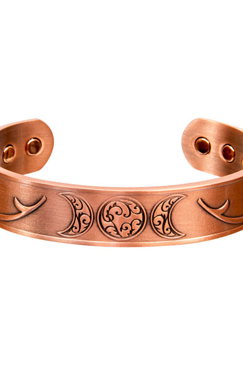 Magnetic Copper Bracelet – Triple Moon – Antique Copper