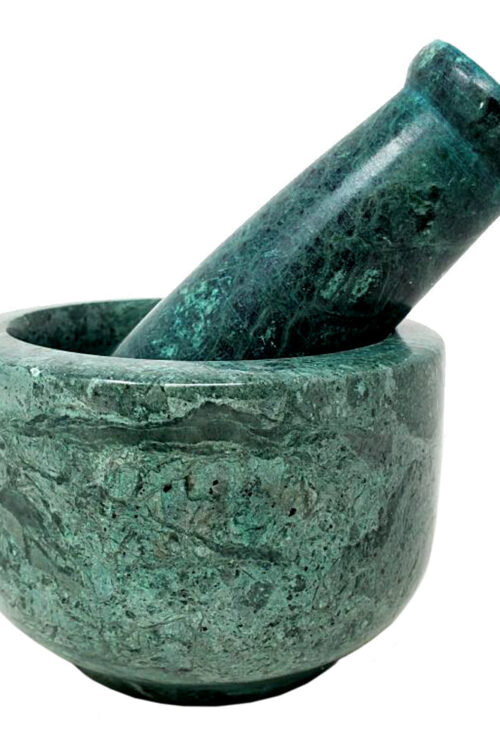 Green Marble Stone Mortar & Pestle