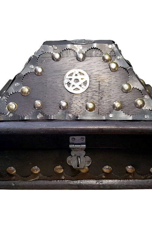 Pentacle Inlaid Black Wood Chest