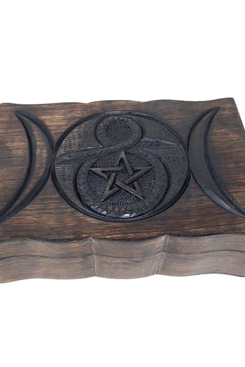 Pentagram Cobra Carved Wood Box