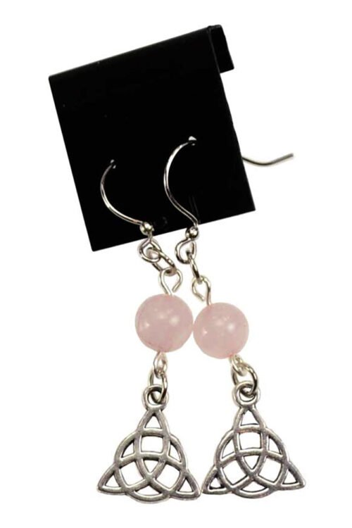 Rose Quartz Triquetra Earrings