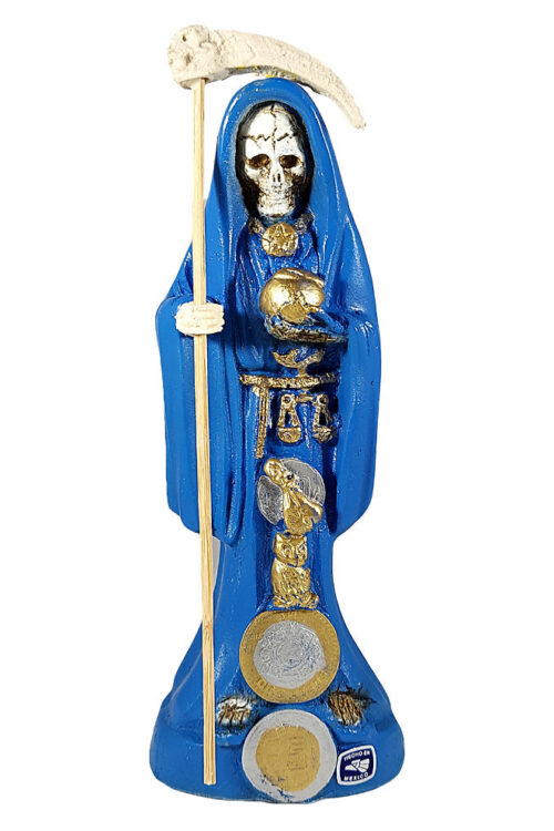 Santa Muerte Statue – Un-Dressed – 8″ – Blue