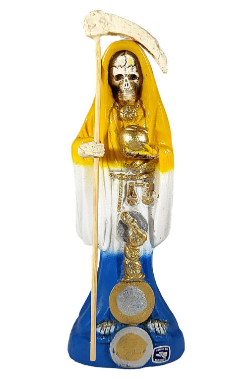 Santa Muerte Statue – Un-Dressed – 8″ – Yellow/White/Blue