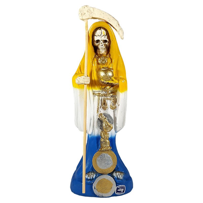 Santa Muerte Statue - Un-Dressed - 8" - Yellow/White/Blue