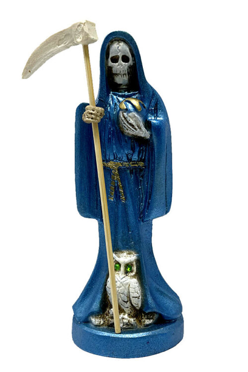 Santa Muerte Statue 6″ – Blue