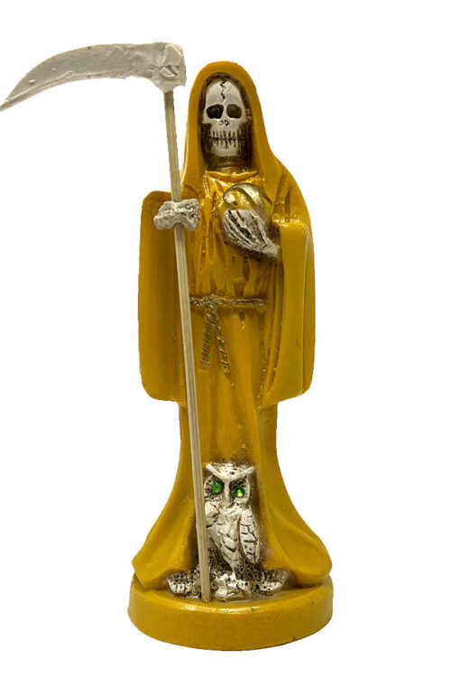 Santa Muerte Statue 6″ – Yellow