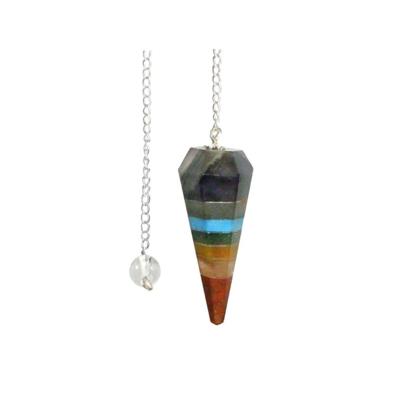 Seven Chakra Gemstone Layers Pendulum