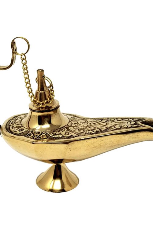 Solid Brass Aladdin Lamp 6″L ( Genie Lamp) Incense Burner