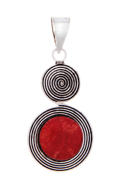 Spiral Red Coral Pendant