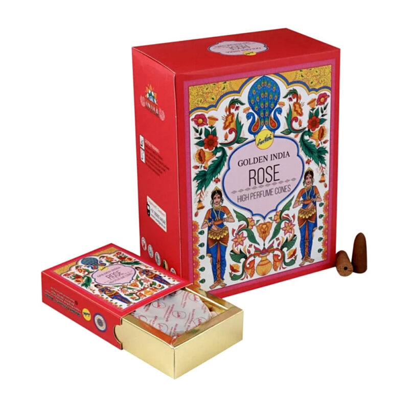 Sree Vani - Golden India Rose Backflow Incense Cones