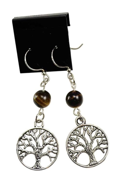 Tiger’s Eye Tree of Life Earrings