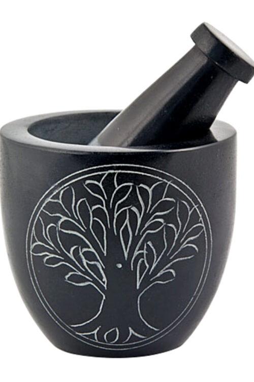 Tree of Life Carved Mortar & Pestle 3″ x 3″