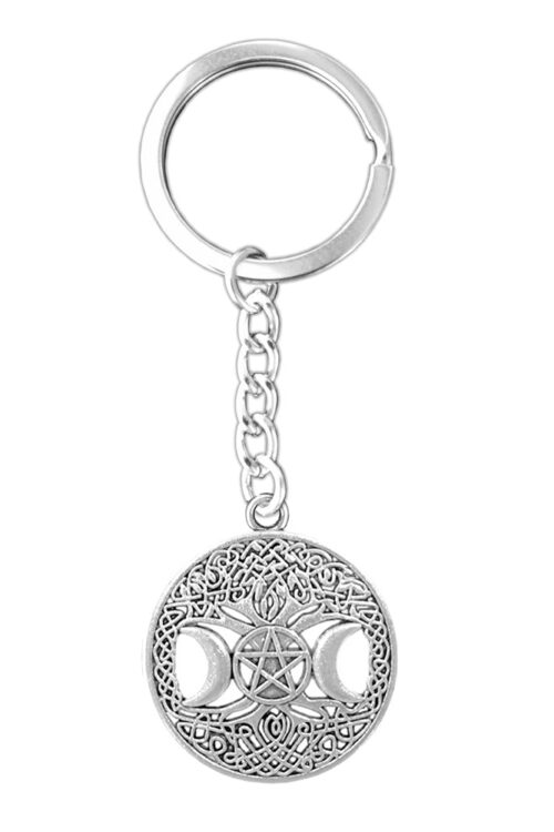 Tree of Life Triple Moon Keychain