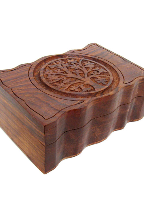 Tree of Life Carved Wood Box 4″ x 6″