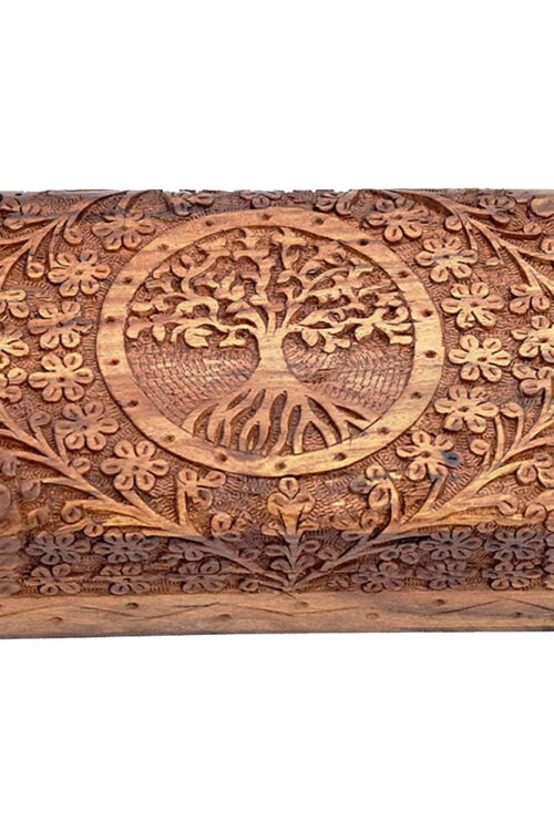 Tree Of Life Carved Wooden Box – 4″ x 6″