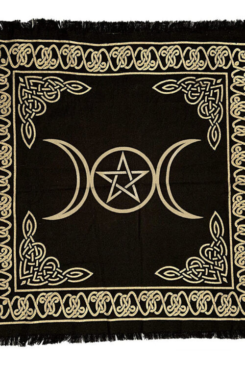 Triple Moon Pentagram Altar Cloth 18″ x 18″